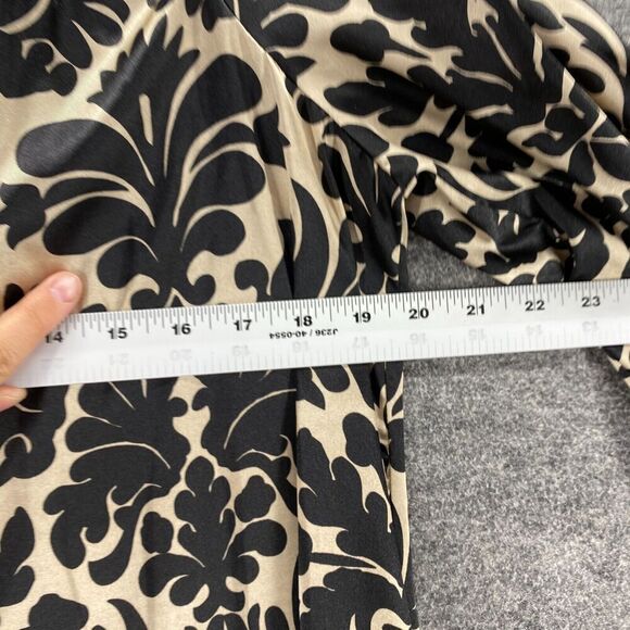 Apt. 9 Blouse Women M Medium Black Paisley Square Neck 3/4 Sleeve Pullover - Picture 7 of 9